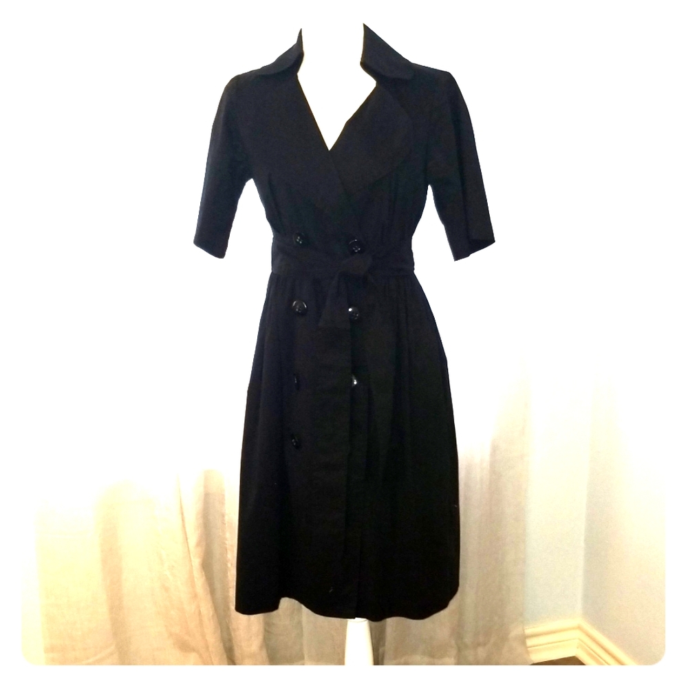 Black trenchcoat dress